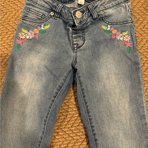 Kids Cat & Jack Floral Embroidered Denim Jeans
